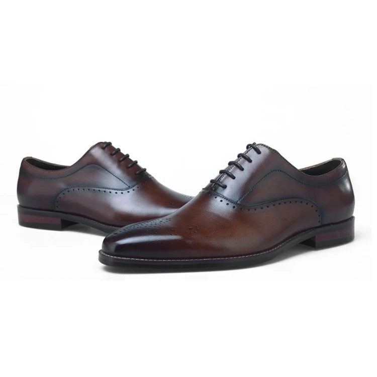 

Wincheer 2019 hot selling mens office formal brown dress shoes genuine leather luxury shoes wholesale wedding dress shoes