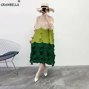 

New Arrival Loose Irregular Stylish Trendy Summer Dress Chic Design Oversized Basic Patchwork Dress For Women kobieta sukienka