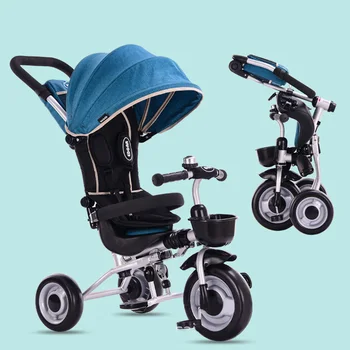 

3 In 1 Ride on Toys 1-3-5 Years Old Baby 3 Wheel Folding Tricycle Trolley High Quality Kids Bicycle Carriage Scooter