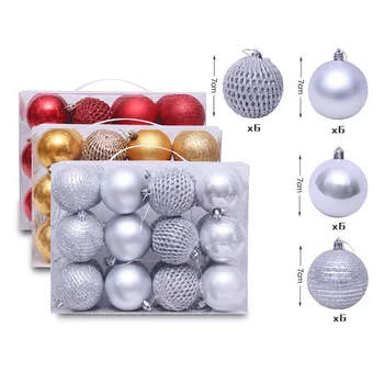 

24 pcs Christmas Decorations 7cm Balls Large Foam Styrofoam Decoration Toys on Tree ornaments Christmas Baubles Drop Shipping