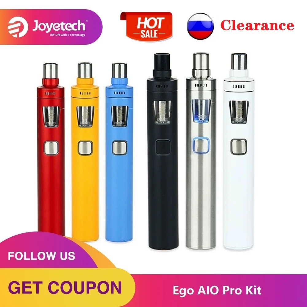 Россия Оригинал Joyetech Ego AIO Pro комплект 2300 мАч батарея с 4 мл баком все-в-одном Vape Kit Vs