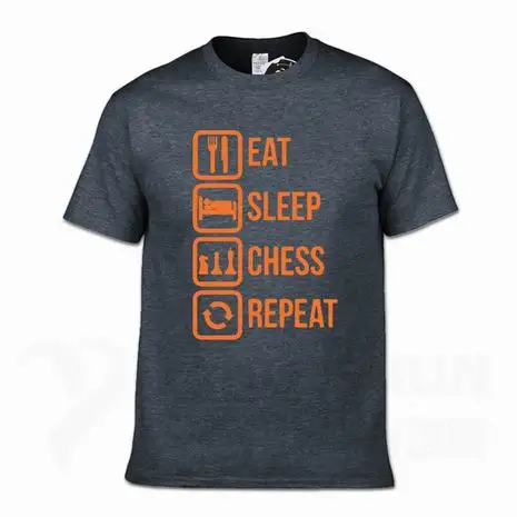 Повседневная футболка с надписью «Eat Sleep Chess Repeat», забавные мужские футболки, Подарочная хлопковая футболка с коротким рукавом, модные хлопковые топы 16 цветов