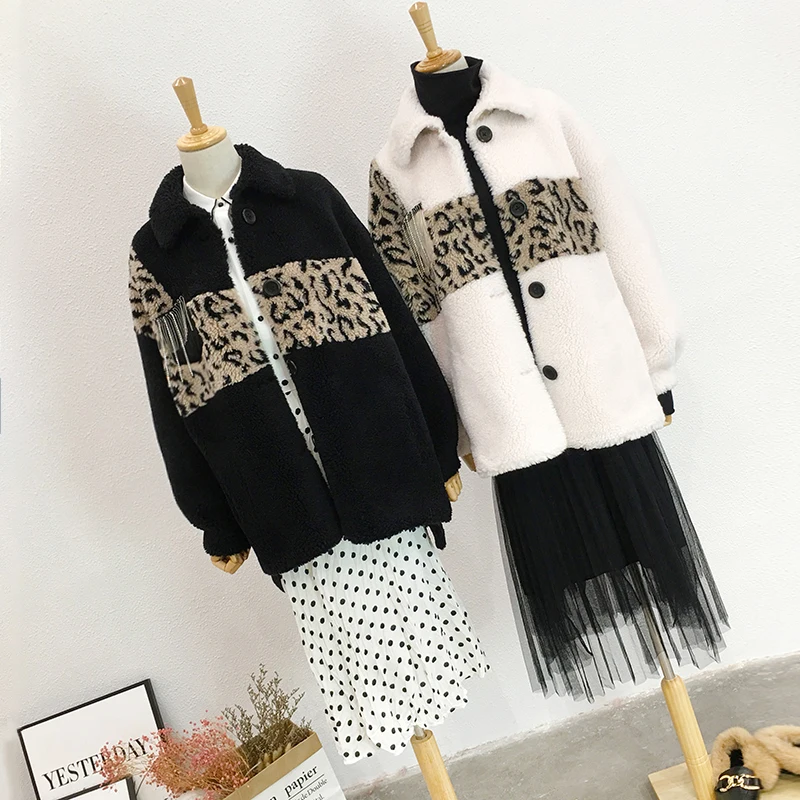 

DASSWEI sheep shearing coat For woman Fur Overcoat 2019 Winter New Fashion Jacket Female Warm Coats Turn Down Collar Oversize