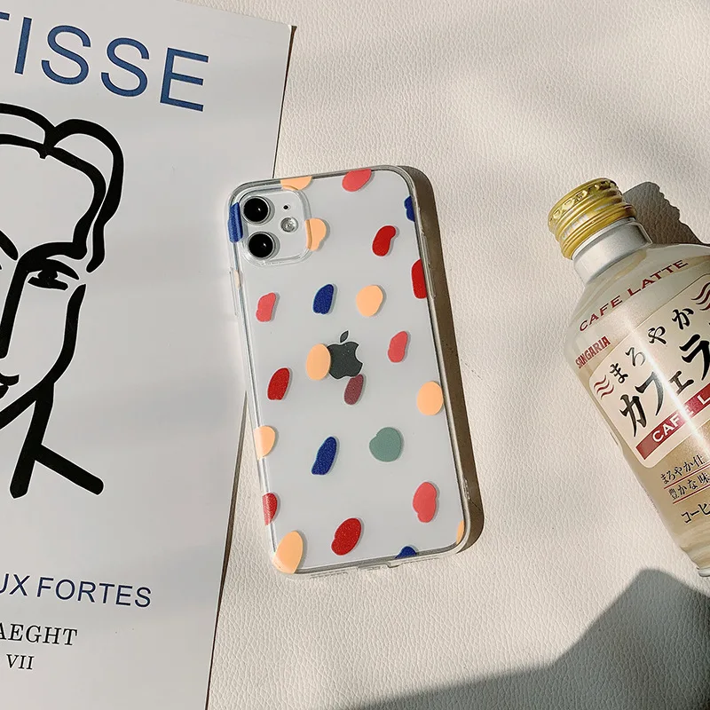 

Cute Wave Point Geometric Transparent Phone Case For iPhone 11 Pro Max XR Xs Max 7 7 Puls 6 6S 7 8 Puls Cases Soft TPU Cover