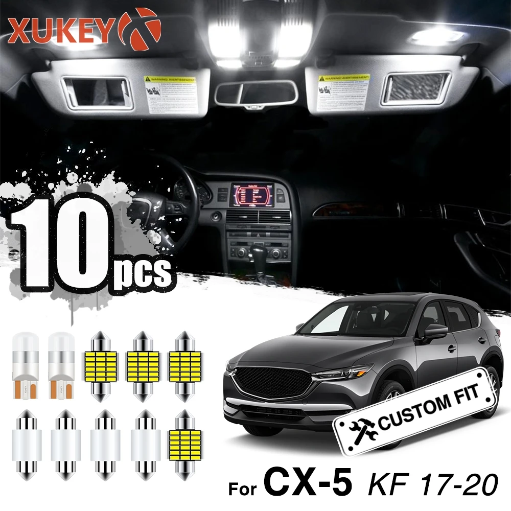 Xukey 10x автомобильный комплект внутреннего освещения светодиодный пакет для Mazda CX-5 CX5 CX 5 KF- карта багажника чтение купольная лампа набор ламп