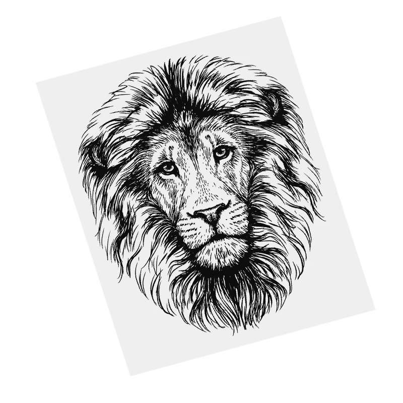 

S61350# Hand Drawn Lion Head Black Transparent Car Sticker Vinyl Decal Waterproof Decors for Motorcycle Bumper Laptop