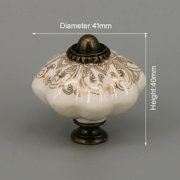 One Piece Vintage Ceramic Door Knobs for Cabinet Drawer, Closet Cupboard Wardrobe  furniture door  Pull Handle CHK021