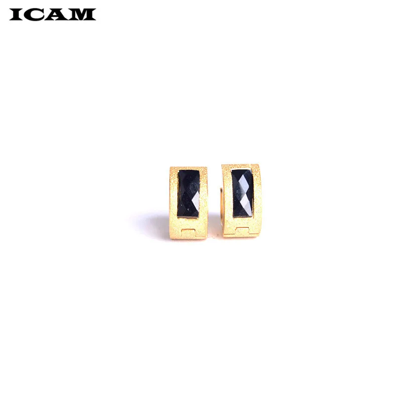 ICAM блестящие стразы из нержавеющей стали маленькие серьги-кольца для женщин и девочек новые модные ювелирные изделия оптом