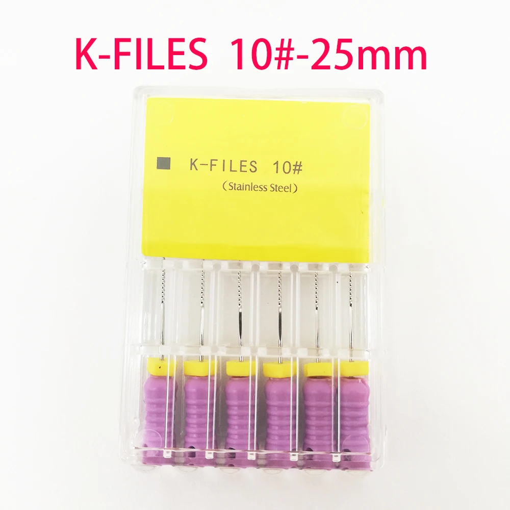 1pack(10-25mm) 66 шт. 6#-80#25 мм зубные K файлы корневого канала стоматология эндодонтические инструменты стоматолога материал ручного использования нержавеющая сталь K Файлы - Цвет: 1pack(10-25mm)