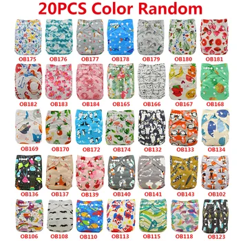 

Ohbabyka Baby Cloth Diaper Cartoon Unicorn Print Adjustable Reusable Diaper Baby Cloth Diapers 20Pcs Mixed Colors IN STOCK