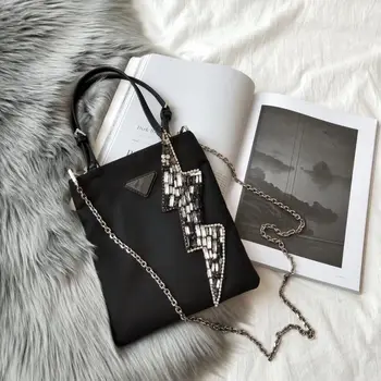 

Luxury Handbags Women Diamond Shopping Bag Famous Chain Lightening Female Vintage Crossbody Bucket Bag Shoulder Bag