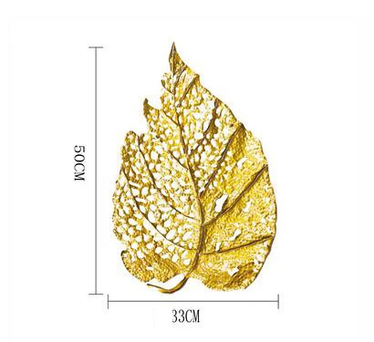 Американский кованый железный золотой лист, Настенный декор, украшение для дома, гостиная/офис, крыльцо, 3D настенное украшение - Цвет: style6-gold-S2