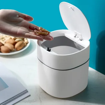 

High Quality Desktop Trash Can Portable Waste Bin Ash Can Cleaning Litter Tabletop Garbage Trashbox for Kitchen Office Bedroom