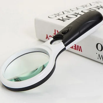 

6902AB Handheld 3 LED Light Reading Magnifying Elderly Jewelry Appraisal Plastic Glass Lens Jewelry Loupe T-east magnifier