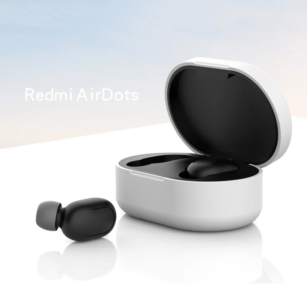 Цветные силиконовые ТПУ чехлы для Xiaomi Airdots Молодежная версия Bluetooth беспроводная гарнитура ударопрочные аксессуары для Xiaomi Redmi - Цвет: Белый