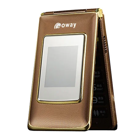 brown Флип 2," сенсорные GSM сотовые телефоны MP3 быстрый набор SOS запись вызова мобильный телефон старшего дешевый мобильный телефон раскладушка телефон - Цвет: brown