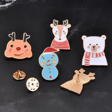Аксессуары для Европы и Америки, рождественский подарок, висячий воротничок, булавка, Рождественская брошь "Снеговик", лось, медведь, значки с животными