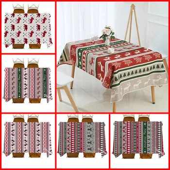 

Merry Christmas Linen waterproof Home living room decoration coffee table Rectangle tablecloth kitchen square table cloth Cover