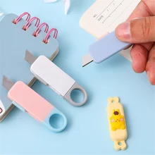 Coupe papier en forme de disque USB Flash créatif, couteau utilitaire, Type poussoir, ouvre boîte Express, papeterie Kawaii, fournitures scolaires et de bureau