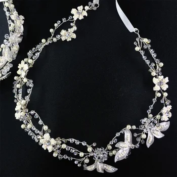 

Amazing Full Wrap Style Frosted Garden Entwined Crystal Hair Vine Hair Accessories Women Bride
