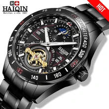 HAIQIN модные часы от ведущего бренда, роскошные мужские механические наручные часы, мужские военные часы, мужские спортивные турбийон relojes hombre