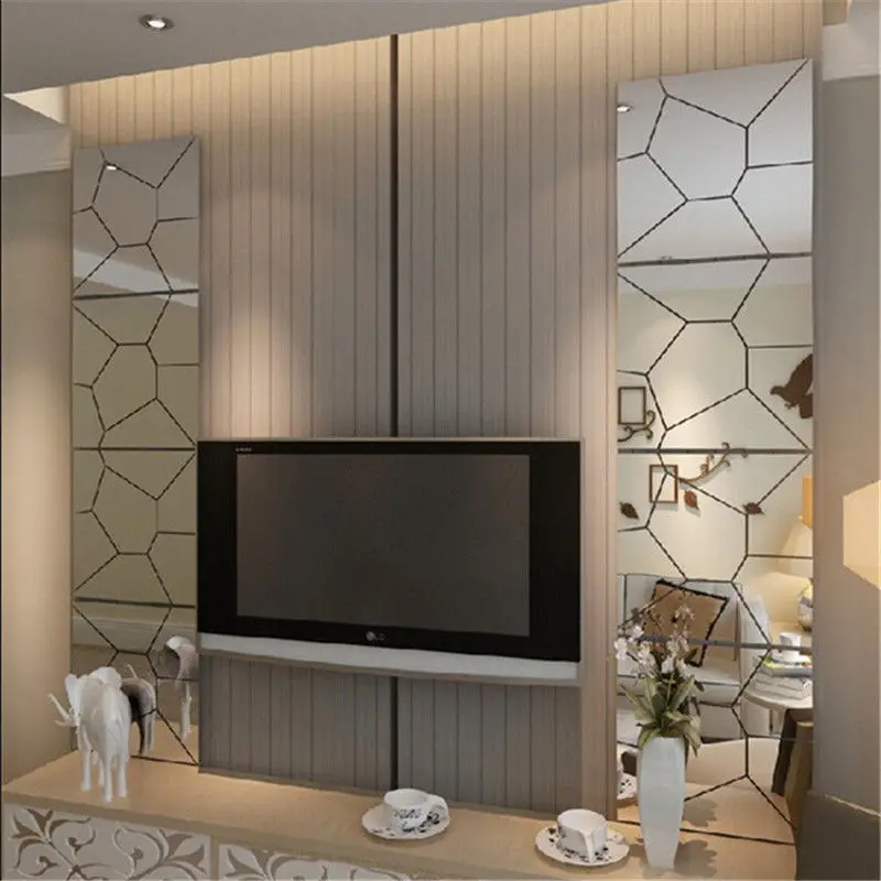 Новые 7 шт. шестигранные зеркальные наклейки на стену съемные настенные художественные наклейки домашний декор из ПВХ