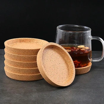 

10 Pcs Soft Coasters Wooden Cup Pods Coffee Drink Teacup Mat Table Decoration for Home Kitchen Cafe