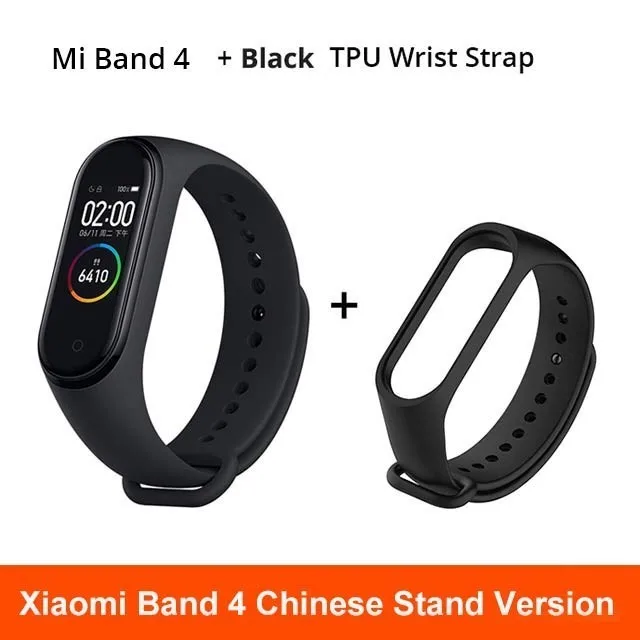 add black strap Xiaomi mi Band 4 музыкальный Смарт mi band 4 браслет пульсометр фитнес 135 мАч цветной экран Bluetooth 5,0 - Цвет: add black strap