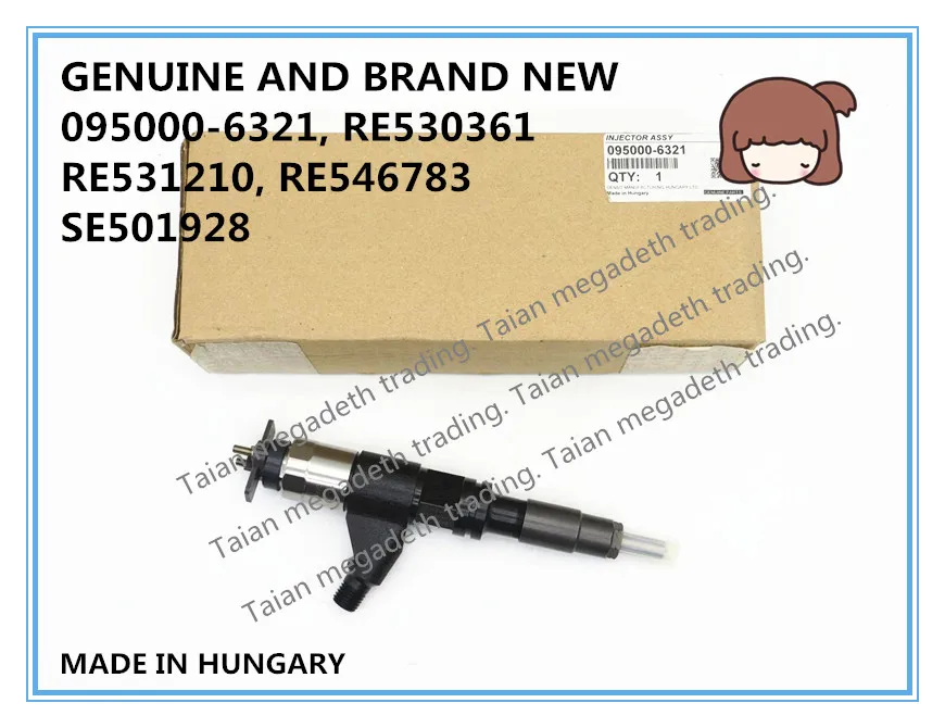Оригинальный и совершенно новый дизельный топливный инжектор 095000-6320 095000-6321 RE530361