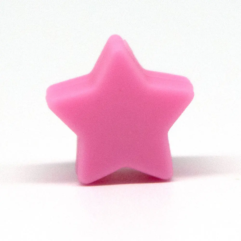 Pink Stars 20 шт Мини-корона, звезды, силиконовые бусины, сердце, сделай сам, браслет, силиконовые коралловые бусины для изготовления ювелирных изделий, BPA Free Perle, детские товары - Цвет: Pink Stars