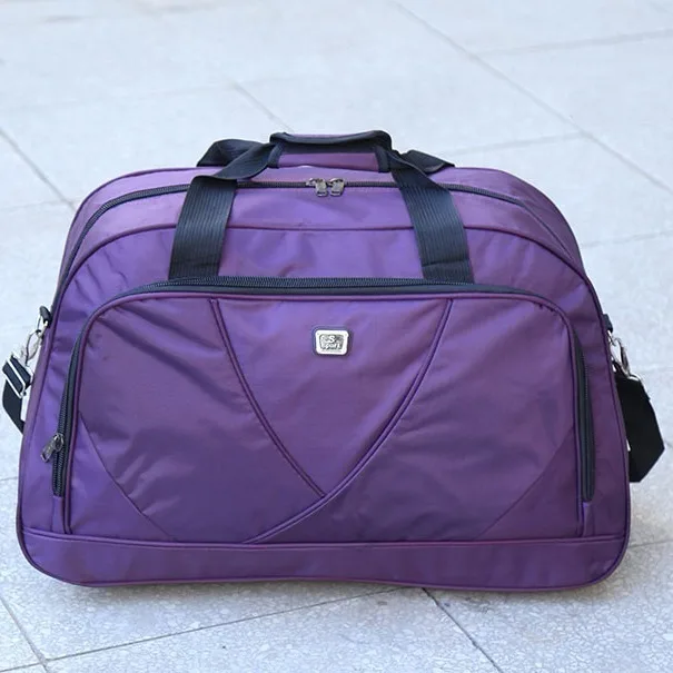 Travel Duffel Bag men Super Large Capacity Portable Short Trip women shoulder Hand Luggage Bag Waterproof Weekender Bag Travel - Цвет: Фиолетовый
