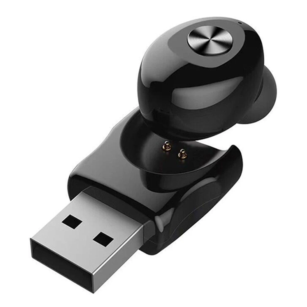 Черный TWS 5,0 Bluetooth наушники стерео беспроводные HIFI Звук спортивные наушники Handsfree Bluetooth наушники USB наушники - Цвет: Черный