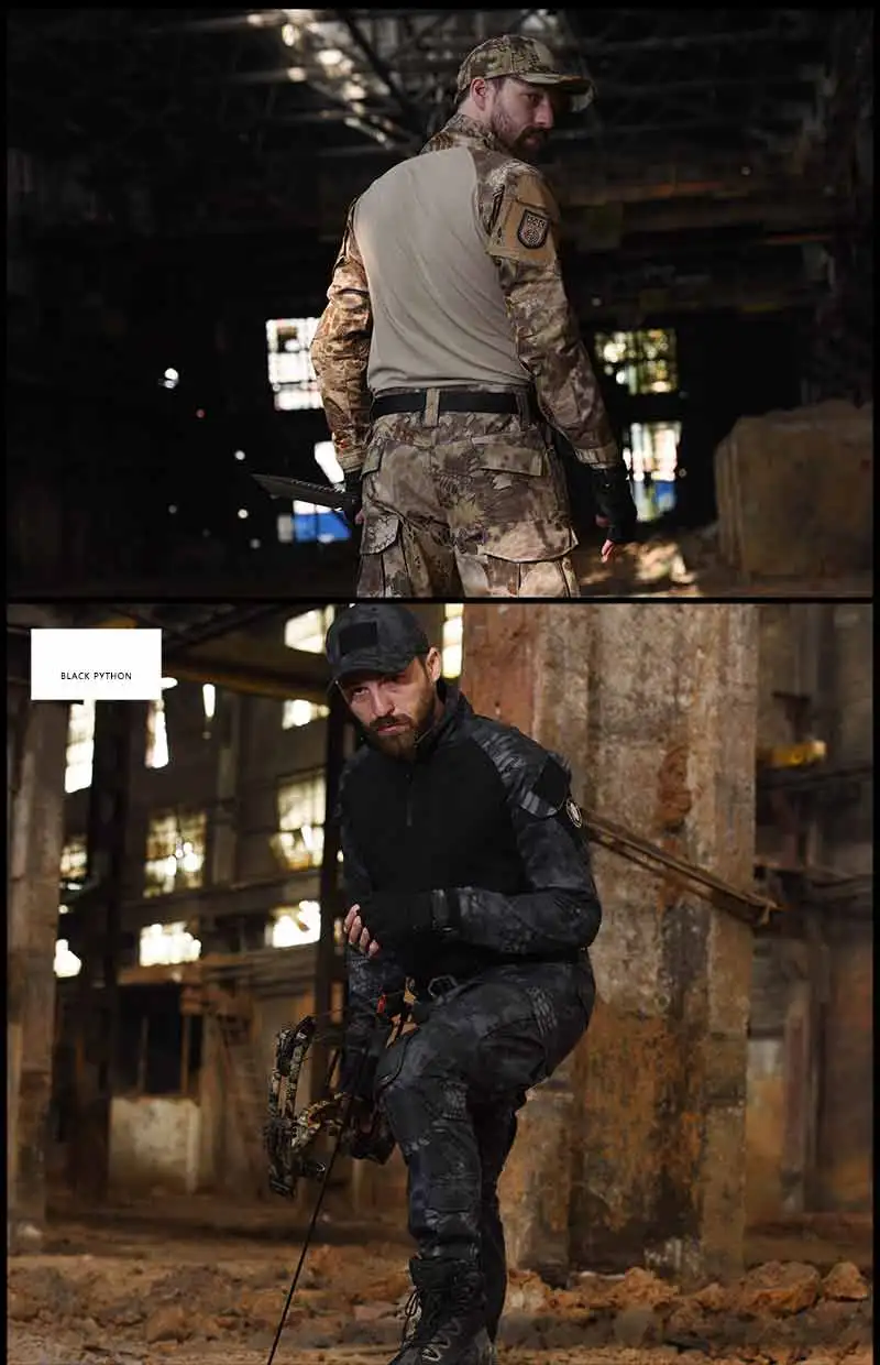 Airsoft Paintball Clothing T-shirt Outdoor &Pants with Pad Men Military Shooting Uniform Tactical Combat shirt camo Army Uniform Airsoft Paintball Clothing T-shirt Outdoor &Pants with Pad Men Military Shooting Uniform Tactical Combat shirt camo Army Uniform