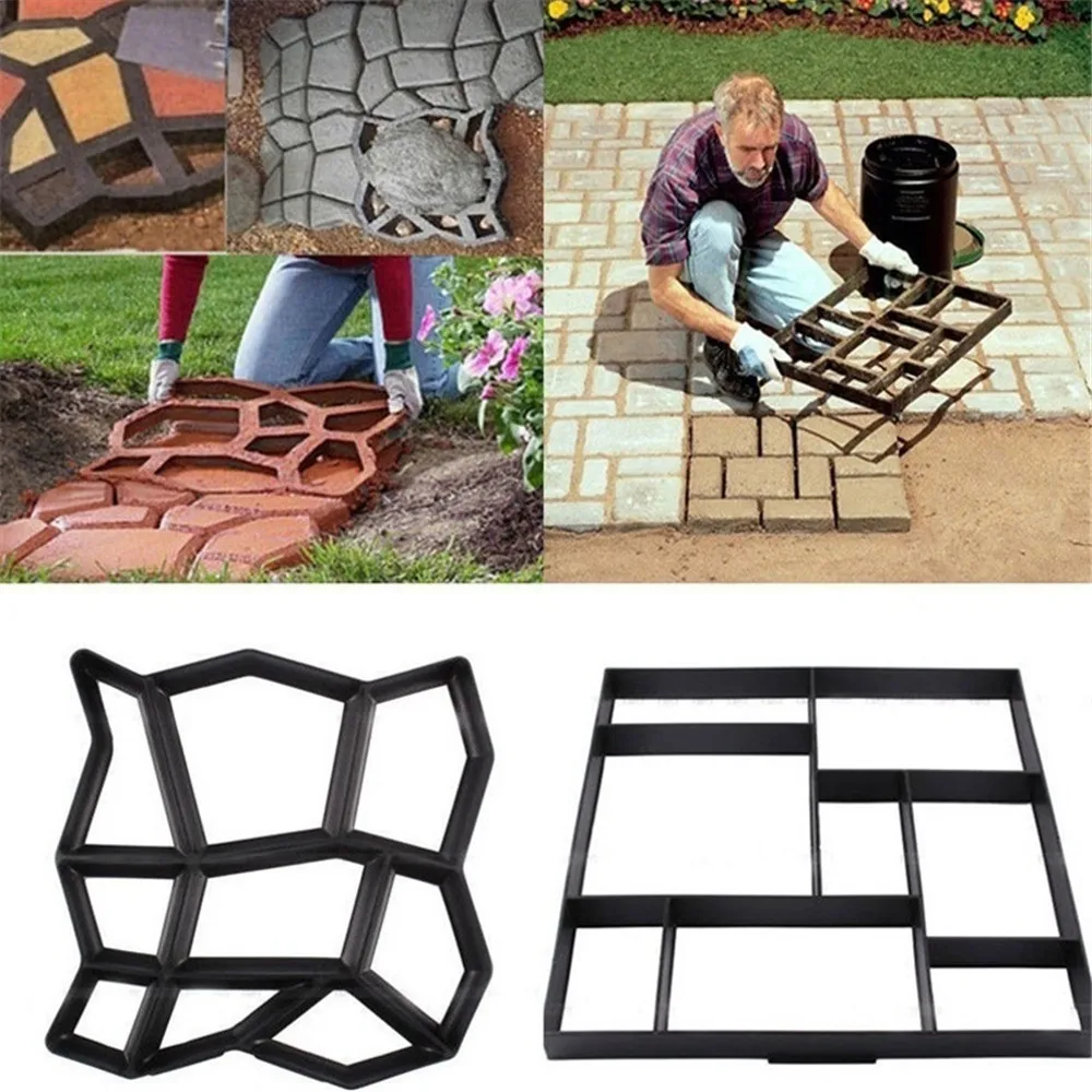 

#20 Gardening 8/9 Grids Pathmate Stone Mold Paving Concrete Stepping Pavement Paver Garden Path Maker Mold Reusable
