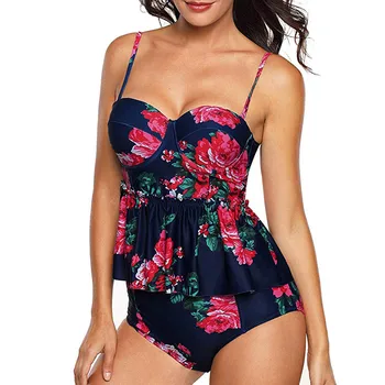 

floal Swimsuit 2020 Sexy Cross Back Swimwear Women Swimsuit Vintage Retro Bathing Suits Beach Wear Swim Print Monokini #C