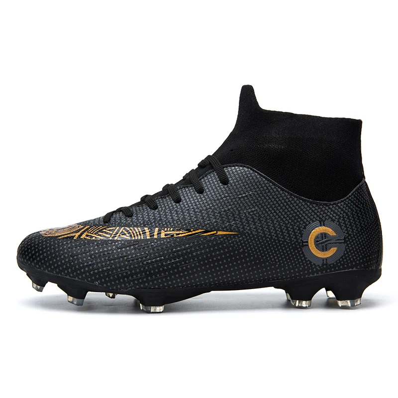 Free Shipping High Upper Firm Ground Soccer Shoes Turf Football Boots Enhanced Control Training Footwear Model 2039 Size 32-48 | Спорт и