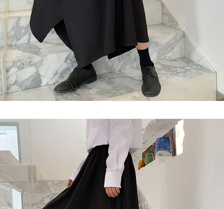 Мужская Уличная Хип-хоп готический панк Япония Кимоно брюки сценическая одежда для мужчин неправильный дизайн свободные юбки брюки