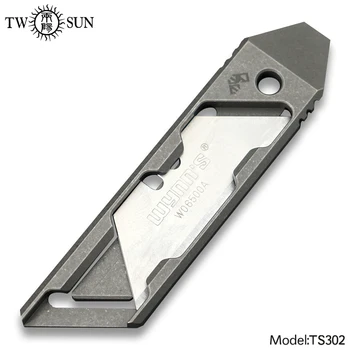 

TWOSUN Knife One Solid Titanium Screwdriver Multi tool MINI Utility Knife Outdoor Survival Tool Portable EDC Cutting knife TS302