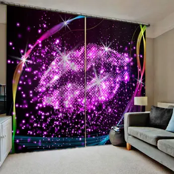

Modern Home Decoration Living Room Curtains 3d curtains purple curtains romantic blackout curtains