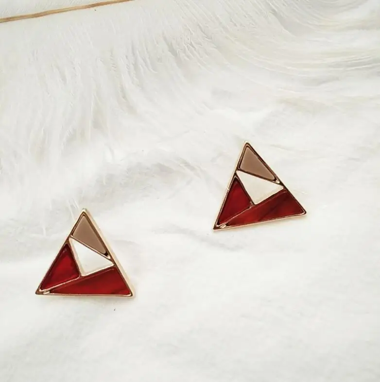 XIYANIKE японские корейские милые маленькие серьги-гвоздики для девочек геометрические треугольные квадратные популярные цветные акриловые серьги кислотного цвета стежка для женщин - Окраска металла: E2342