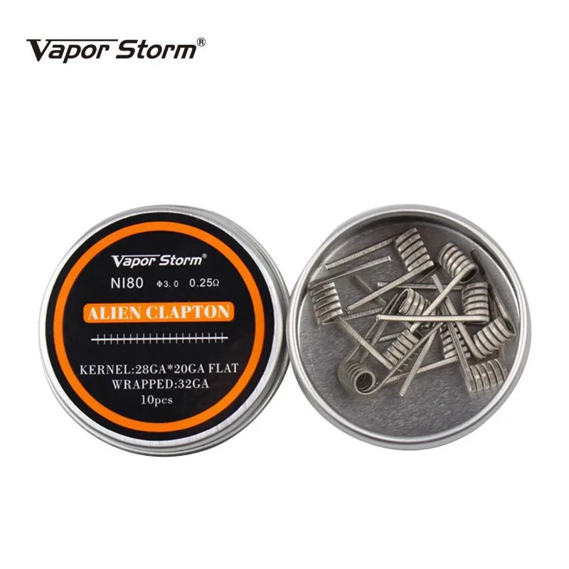 NI80 нихромовая катушка Vapor Storm высокая плотность Alien V2 Juggernaut Предварительно Построенная RDA нагревательная катушка для электронной сигареты RDA RBA RDTA