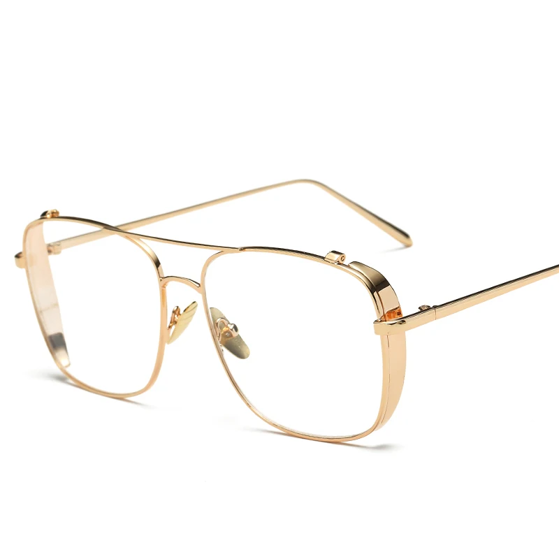Seemfly оптические очки с оправой из сплава оправа для женщин и мужчин негабаритных роскошных прозрачных оправа для очков при близорукости очки мужские женские очки - Цвет оправы: 1