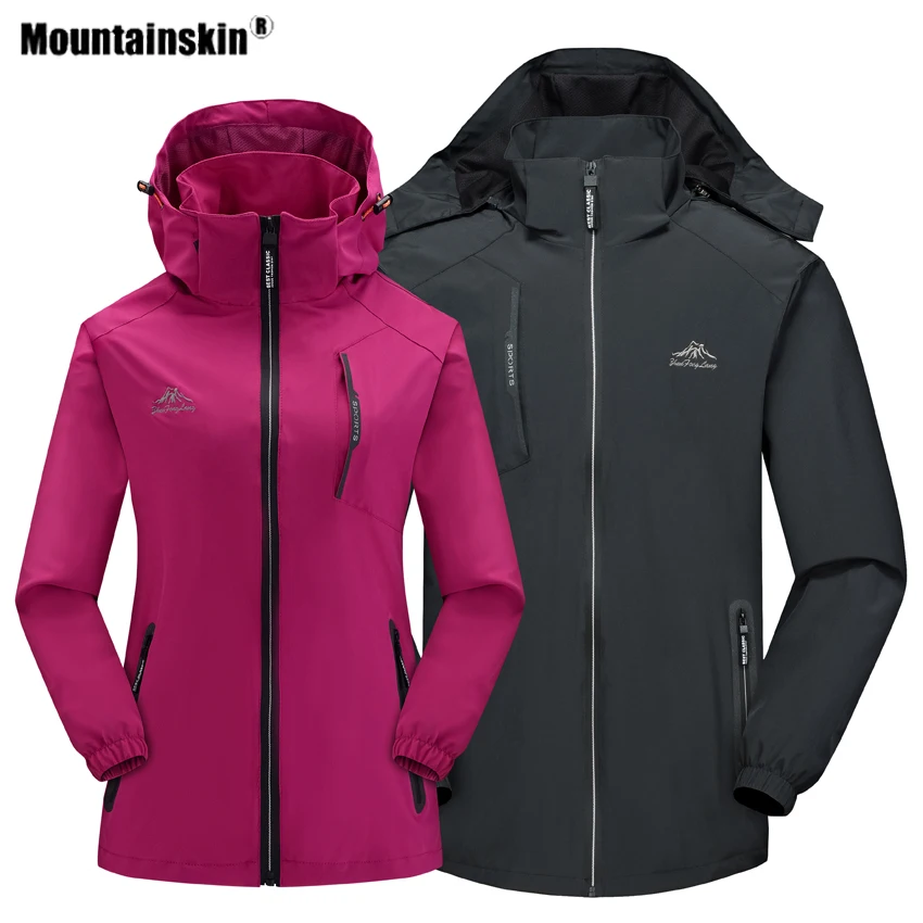 

Mountainskin Men Women Spring Autumn Outdoor Hiking Jackets Running Climbing Camping Windbreaker Trekking Thin Hooded Coat VA569