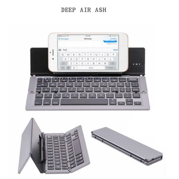 

Portable Aluminum Folding Bluetooth Keyboard Foldable Compatible Most Tablets And Smartphones Universal