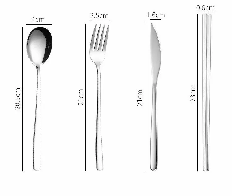 Colorful Cutlery Stainless Steel Cutlery Portable Tableware Set Kitchen Dinning Set Utensils Dinnerwar Reusable Straw for Travel