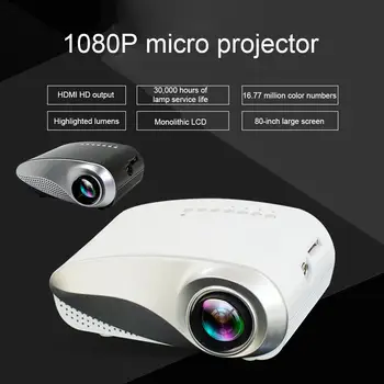 

Mini Projector LED Projector Full HD 1080P Supported Pocket Video Projector Compatible with PC TV DVD for Home Cinema,3D Beamer