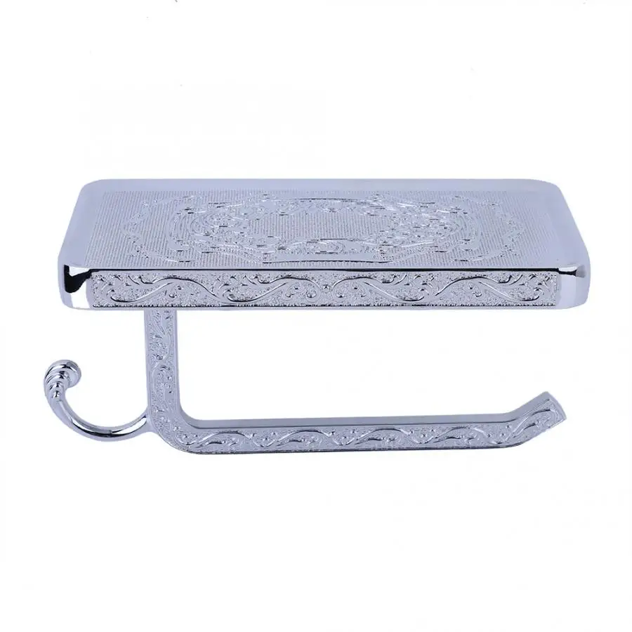 Toilet Paper with Shelf Waterproof Toilet Paper Shelf With Mobile Phone Storage Shelf Bracket Towel Hook