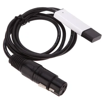

LED DMX512 Cable Black USB To DMX Interface Durable Computer Stage Light PC Lighting Controller Dimmer With CD Adapter