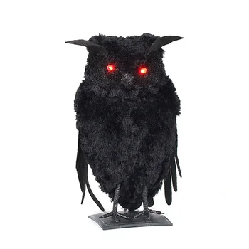 

Halloween Props Toy Artificial Animal Props Art Crafts Halloween Venue Layout Party Simulation Owl Toy With Luminous Eyes New