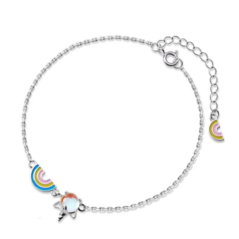 Женский браслет из стерлингового серебра, подарок на день рождения Xams для девочек и дочек, 925 пробы, серебряный браслет, ювелирное изделие, DS2357 - Цвет камня: Unicorn